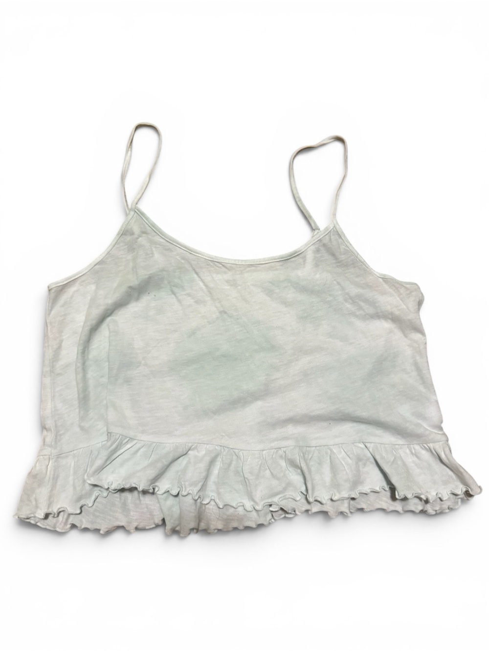 American Eagle Outfitters Light Mint Green Ruffle-Crop Cami